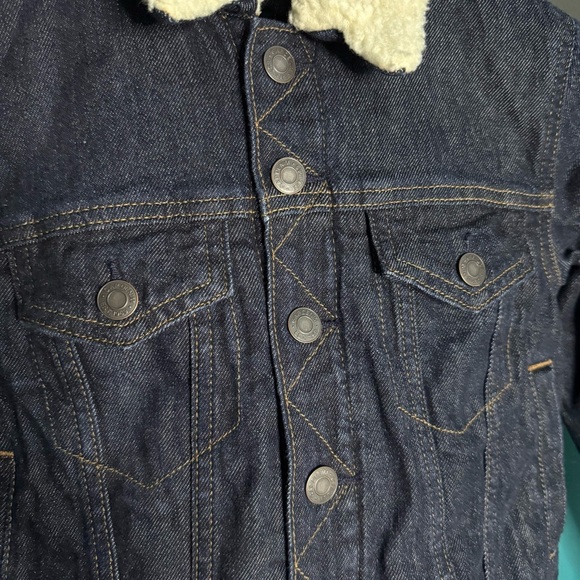 GAP Denim Jacket Sherpa Western stich size Small - Picture 5 of 13